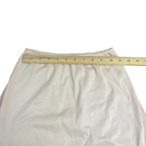 VTG 60s 70's Sears Petal Pink Half Slip Mini Short Coquette Nylon Lace Silk FLAW - Picture 5 of 8